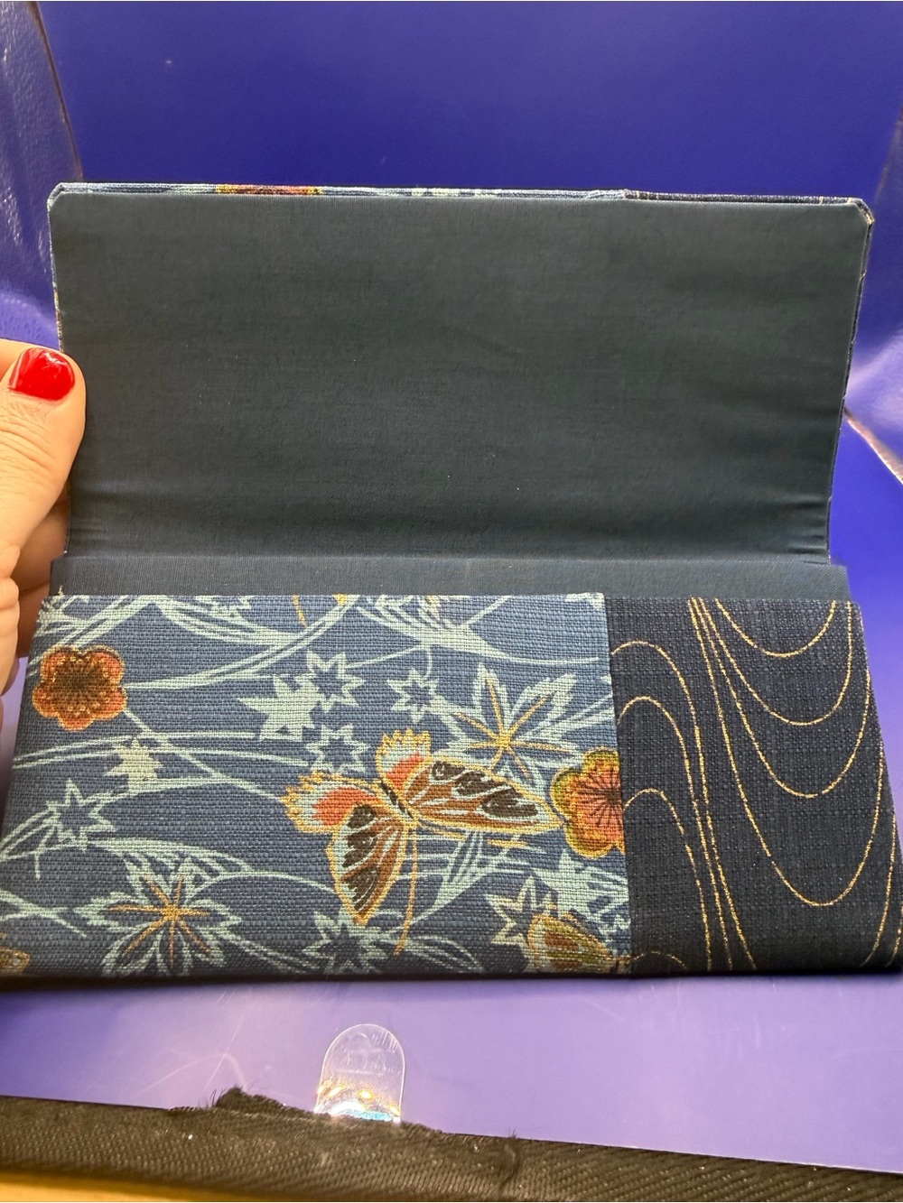 Blue Butterfly Slim Fabric Wallet - Picture 3 of 6